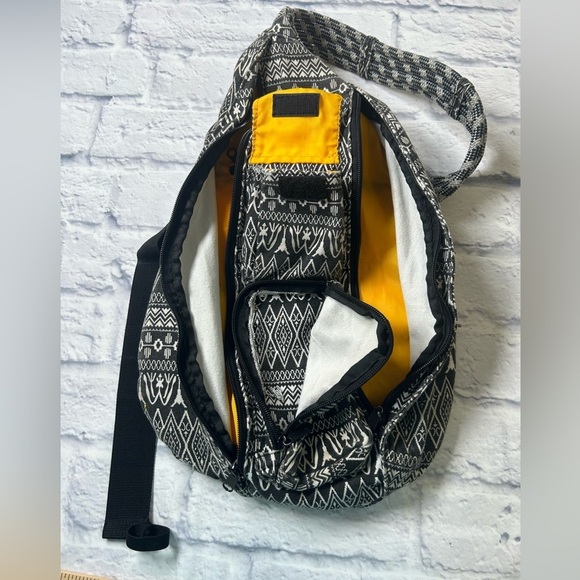 Kavu Geometric Black and White Sling Backpack. Cabincore. Hiking. Outdoors. - Picture 6 of 9